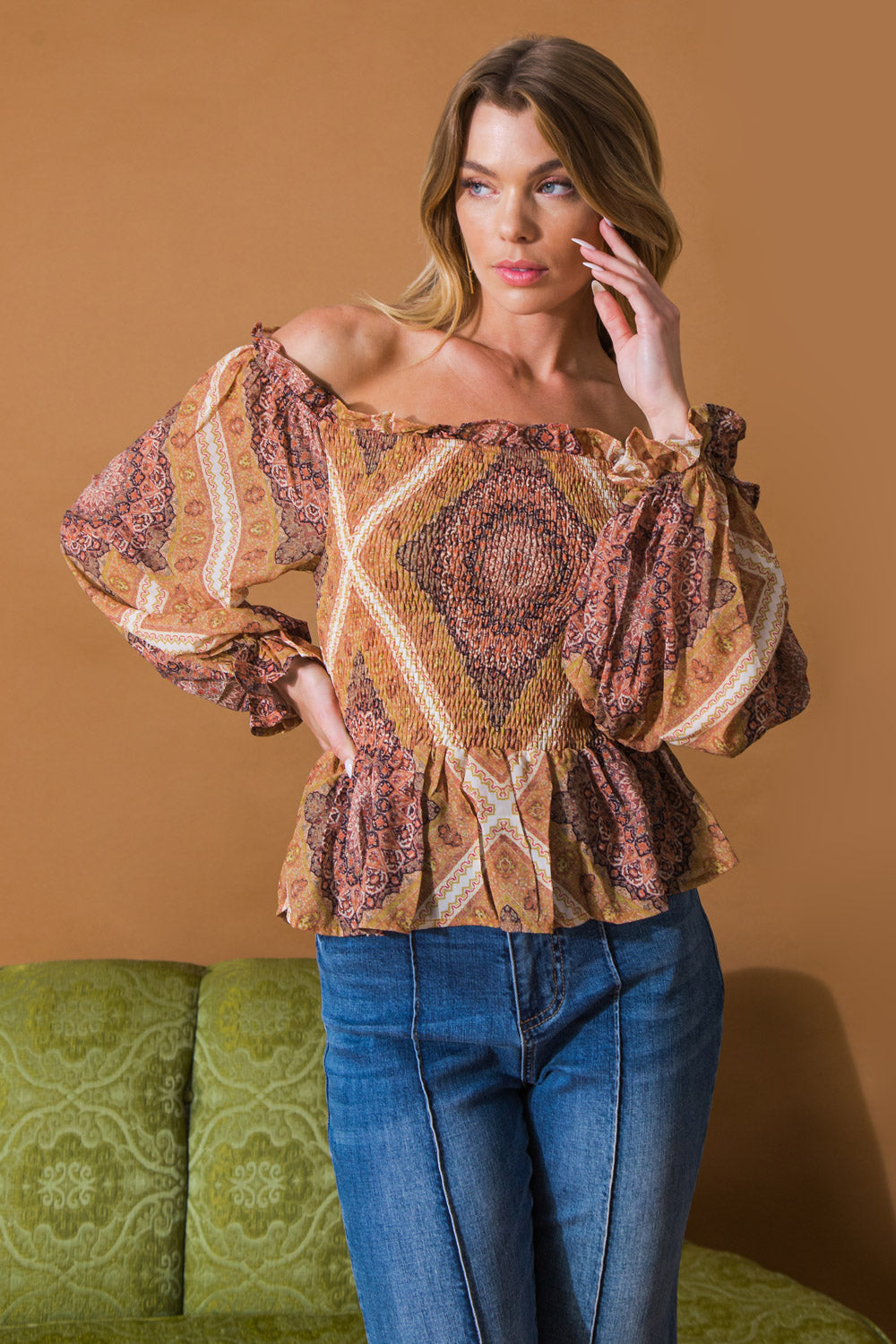 BOHO RAINBOW WOVEN TOP Flying Tomato