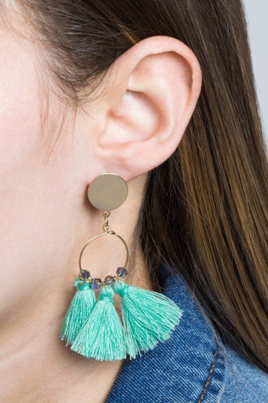 Flirty Tassel Earrings | Mint Green - 926 West