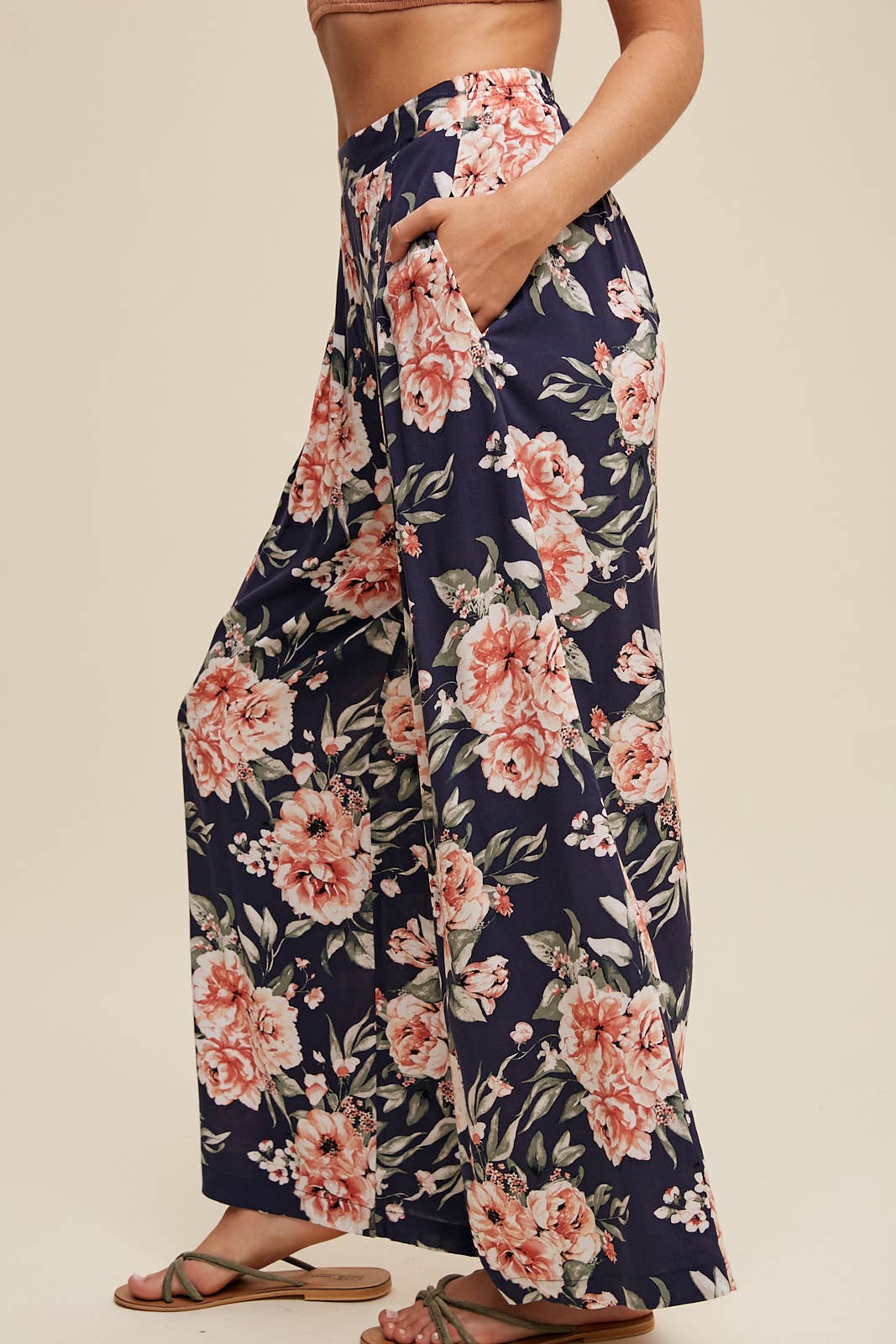 Floral Wide Leg Pants with Tiered Ruffle Top - 926 West