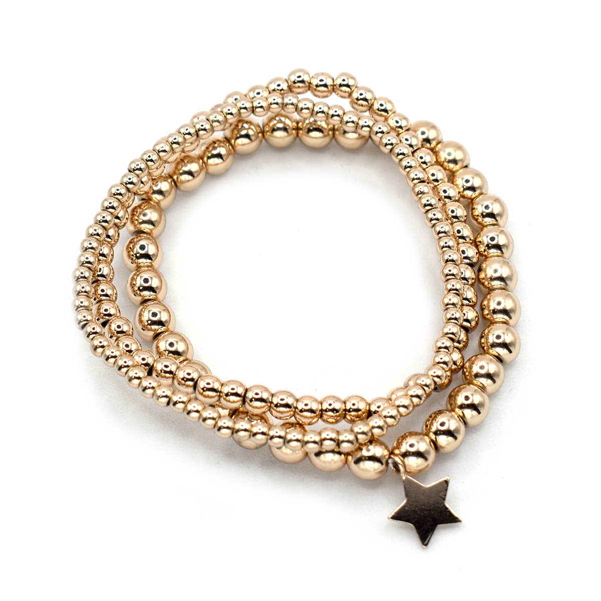 Gold Beaded Bracelets Star Stackable Stretch Bracelet - 926 West