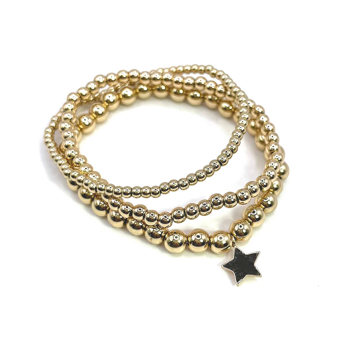 Gold Beaded Bracelets Star Stackable Stretch Bracelet - 926 West
