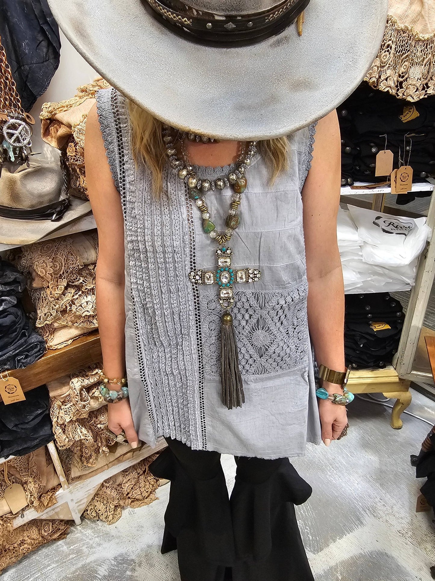 Grey Lace Cami - 926 West