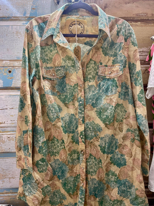 Hydrangea Snap Front Dress Tunic - 926 West