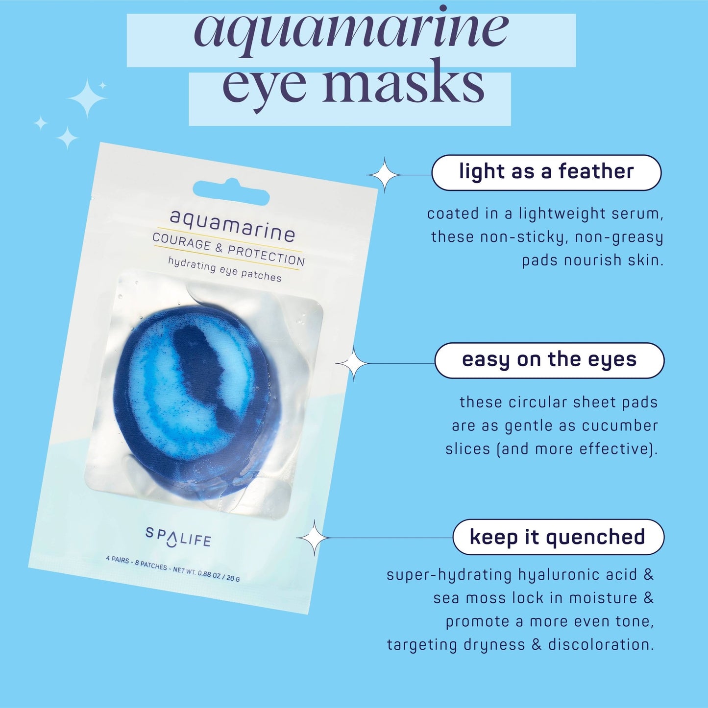Hydrating Eye Patches - 4 Pairs - Aquamarine Inspired - 926 West