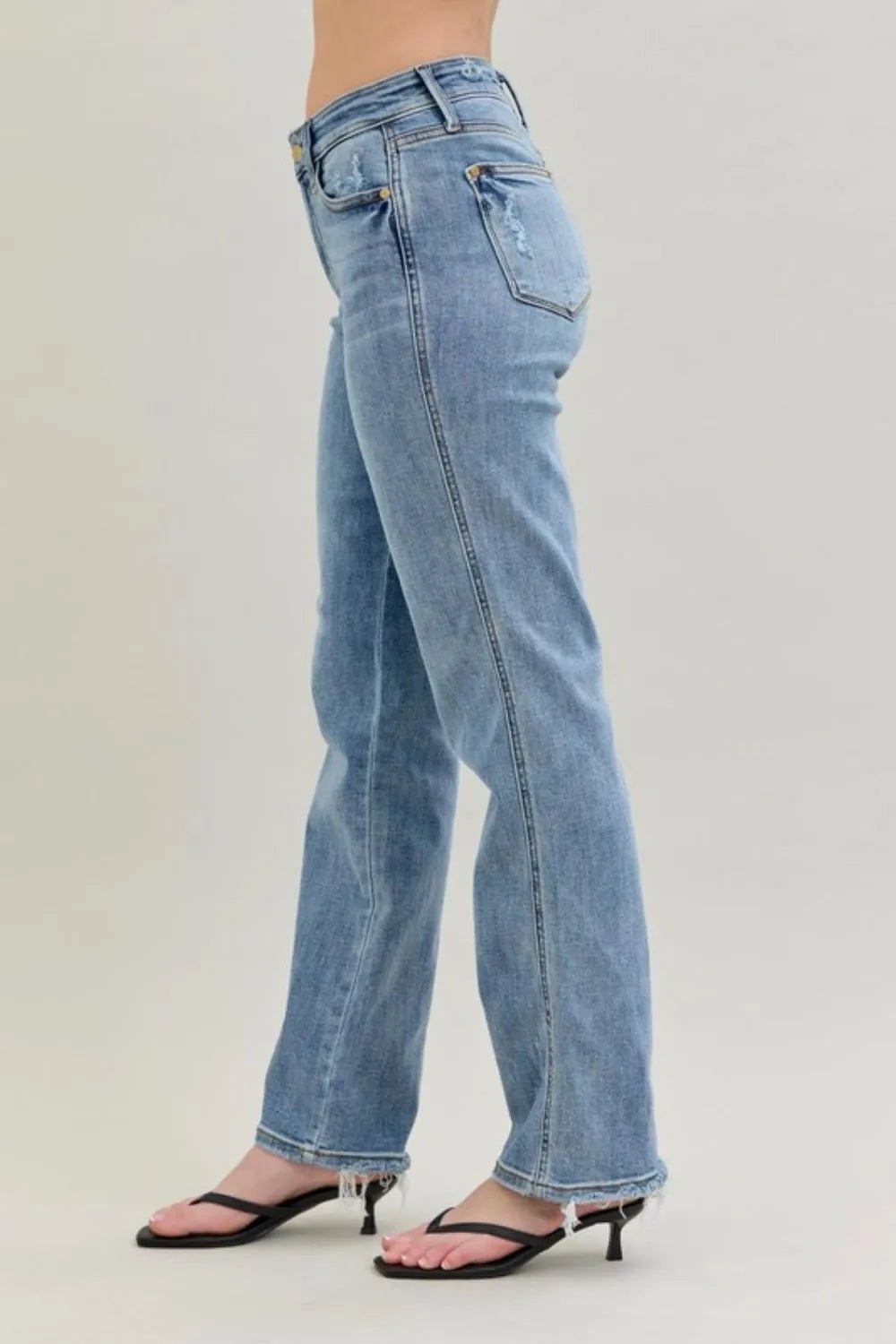 Judy Blue Frayed Hem Cell Phone Pocket Dad Jeans - 926 West