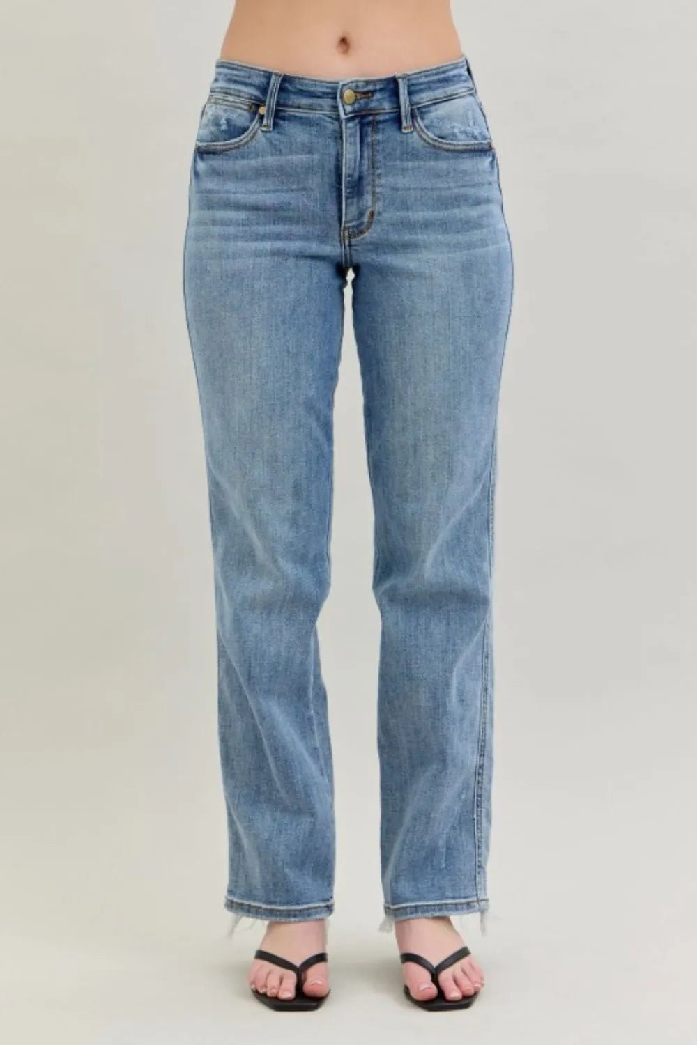 Judy Blue Frayed Hem Cell Phone Pocket Dad Jeans - 926 West