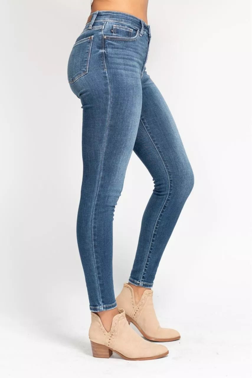 Judy Blue Full Size High Rise Button Fly Skinny Jeans Plus Size - 926 West
