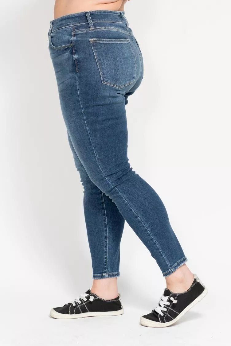 Judy Blue Full Size High Rise Button Fly Skinny Jeans Plus Size - 926 West