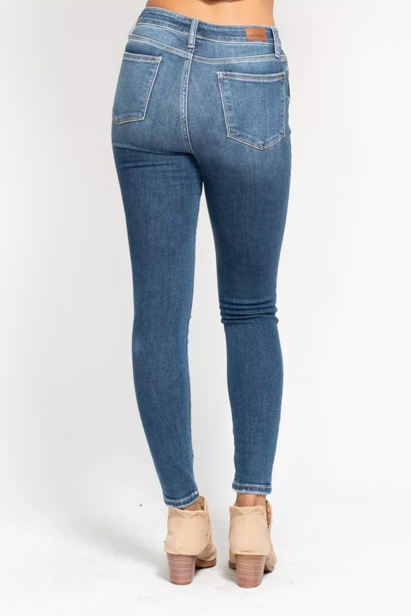 Judy Blue Full Size High Rise Button Fly Skinny Jeans Plus Size - 926 West
