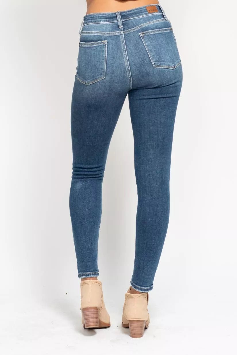 Judy Blue Full Size High Rise Button Fly Skinny Jeans Plus Size - 926 West