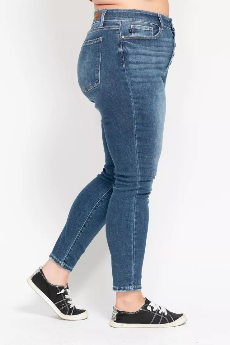 Judy Blue Full Size High Rise Button Fly Skinny Jeans Plus Size - 926 West