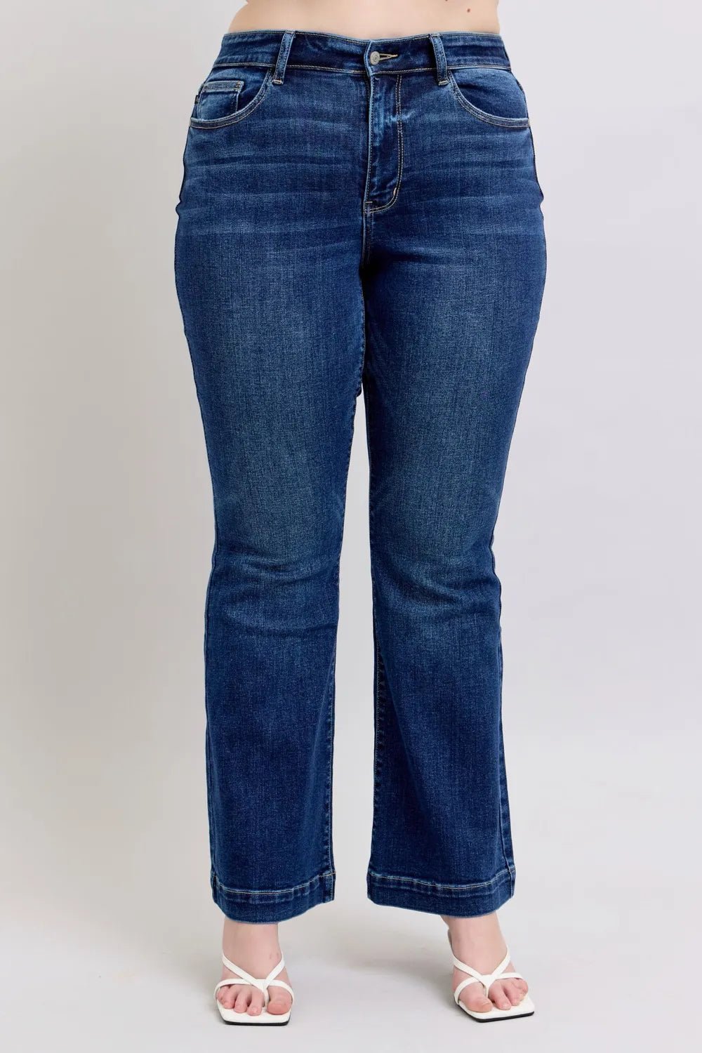 Judy Blue Full Size High Rise Flare Jeans with Pockets Plus Size - 926 West