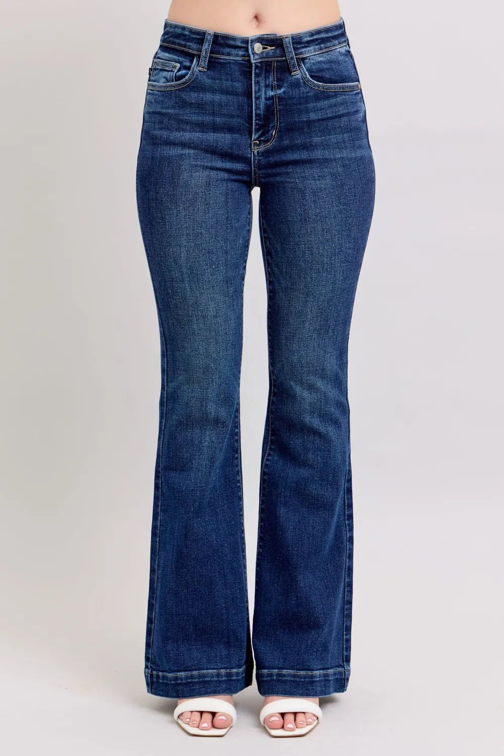 Judy Blue Full Size High Rise Flare Jeans with Pockets Plus Size - 926 West