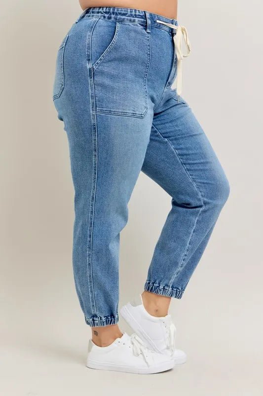 Judy Blue Full Size High Waist Denim Jogger Plus Size - 926 West