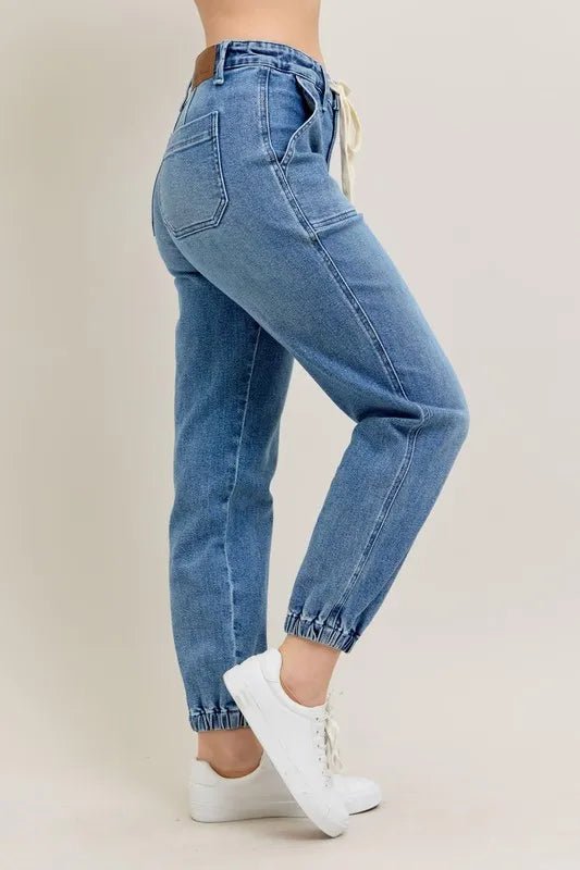 Judy Blue Full Size High Waist Denim Jogger Plus Size - 926 West