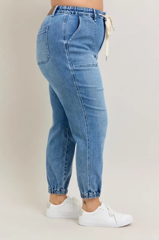 Judy Blue Full Size High Waist Denim Jogger Plus Size - 926 West