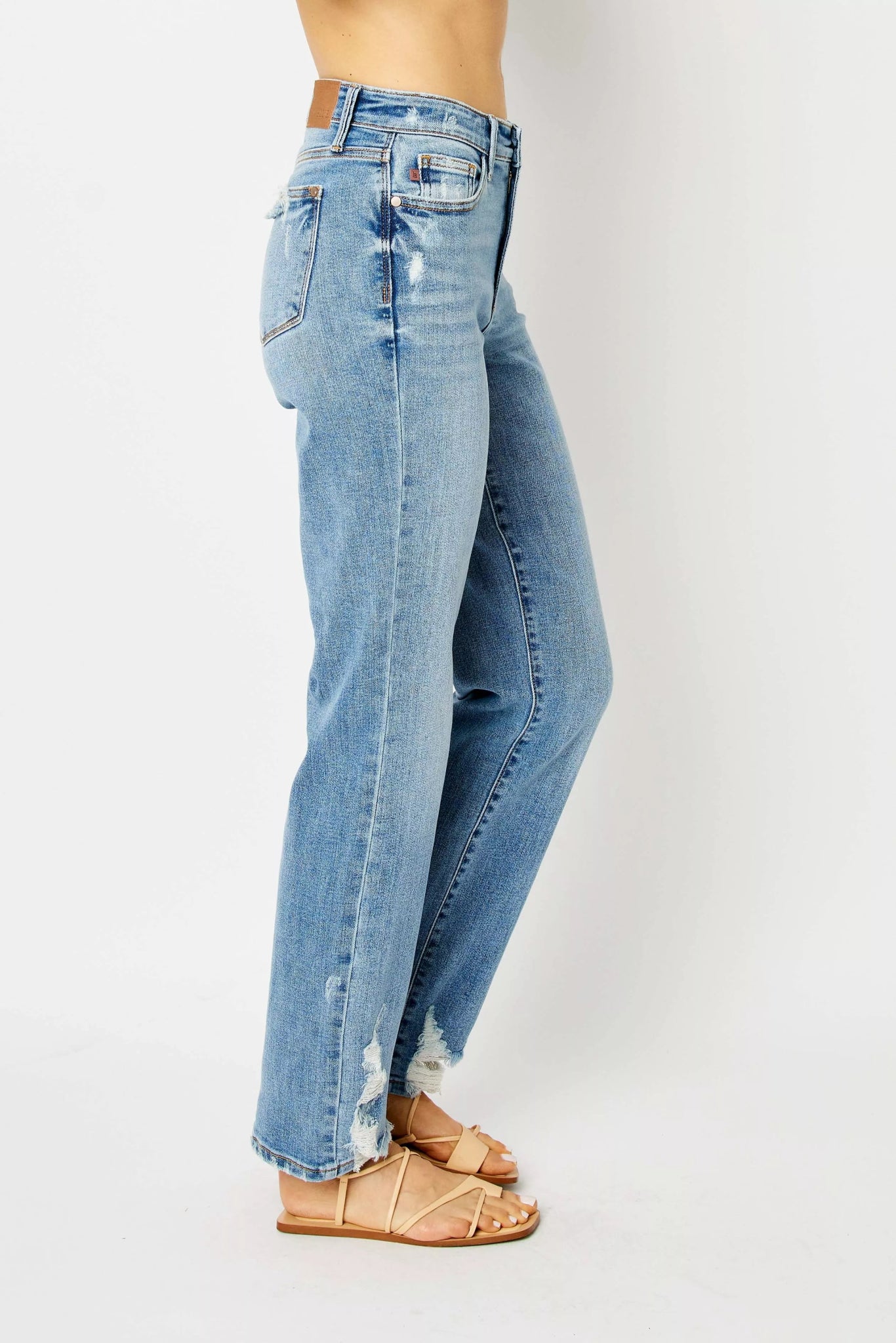 Judy Blue Full Size High Waist Straight Jeans with Heavy Destroy Plus Size - 926 West