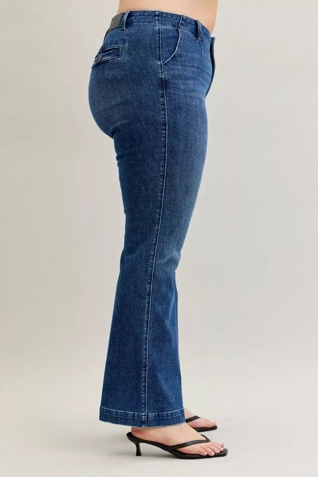 Judy Blue Full Size Mid Rise Bootcut Jeans with Welt Pockets Plus Size - 926 West