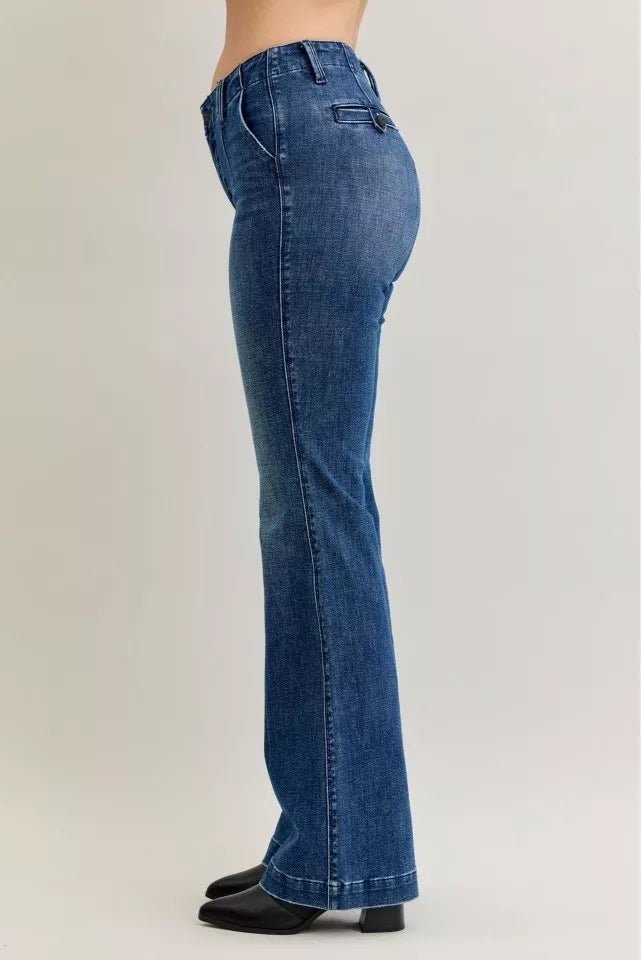 Judy Blue Full Size Mid Rise Bootcut Jeans with Welt Pockets Plus Size - 926 West