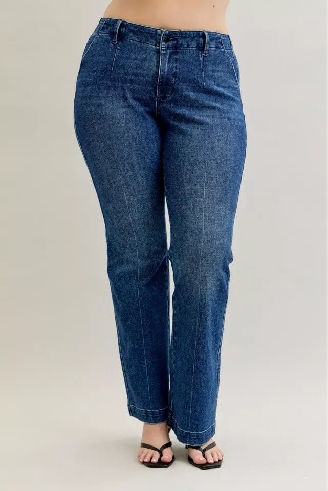 Judy Blue Full Size Mid Rise Bootcut Jeans with Welt Pockets Plus Size - 926 West