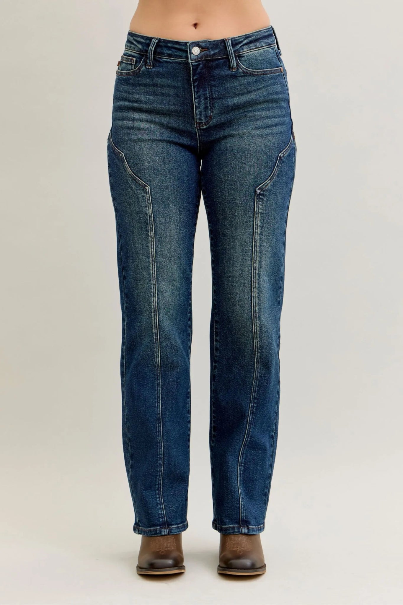 Judy Blue Full Size Seam Detail Straight Leg Jeans Plus Size - 926 West