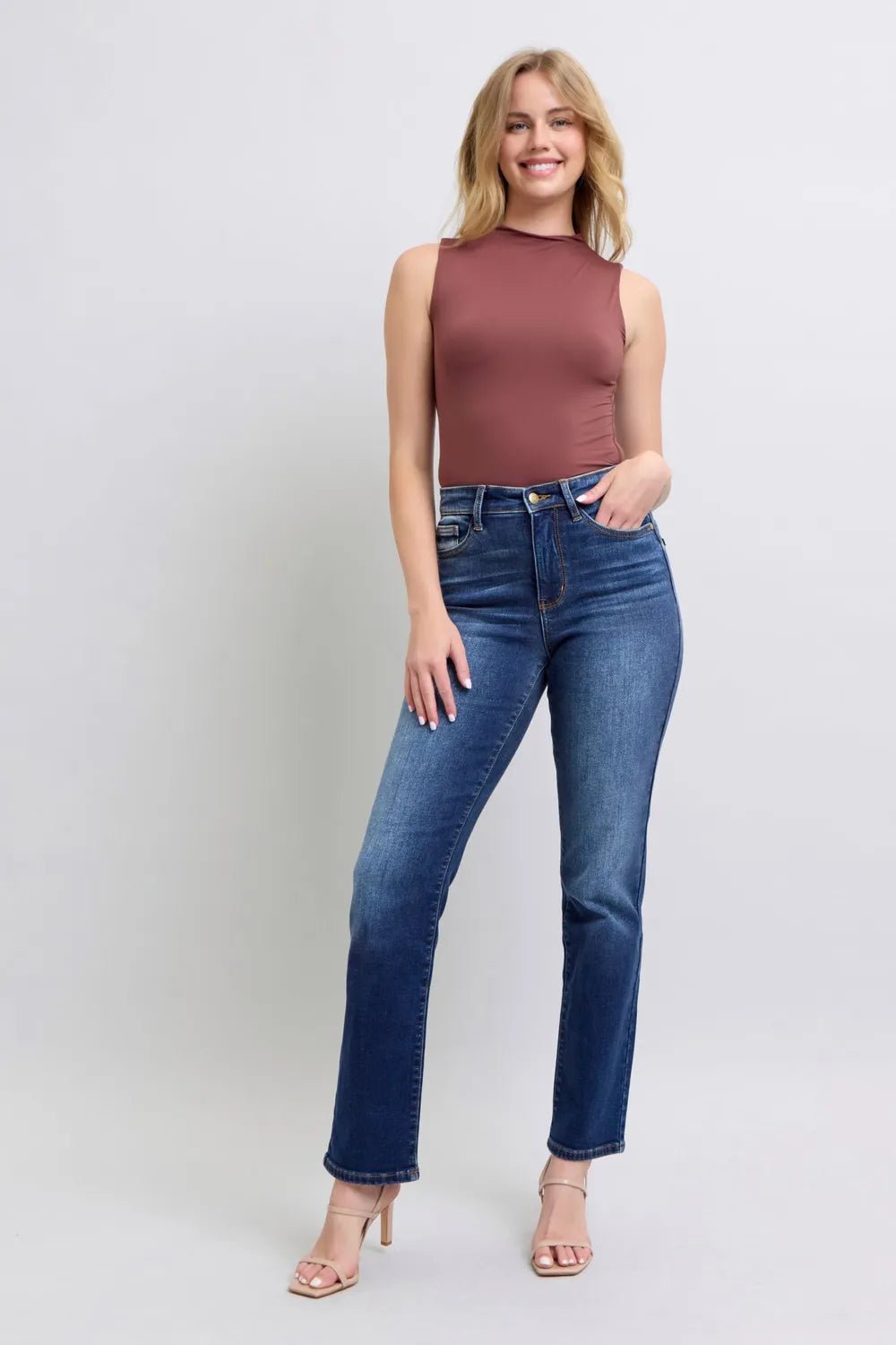 Judy Blue Full Size Washed Straight Leg Jeans with Pockets - 926 West