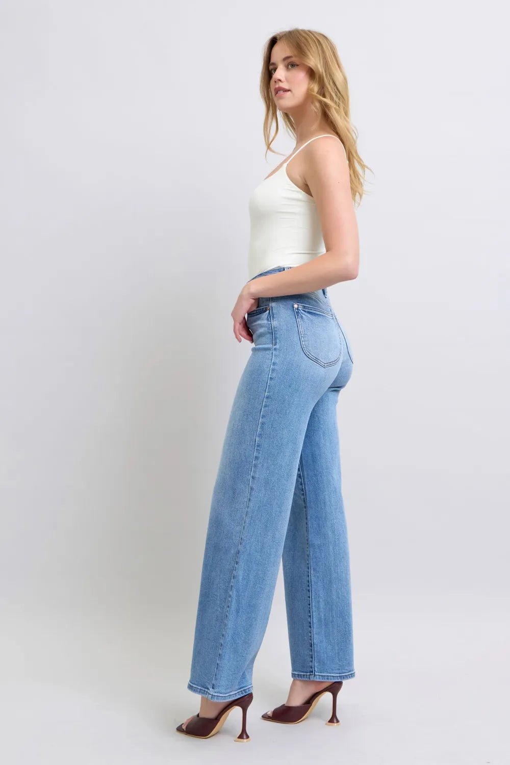 Judy Blue Full Size Wide Leg Jeans with Pockets - 926 West