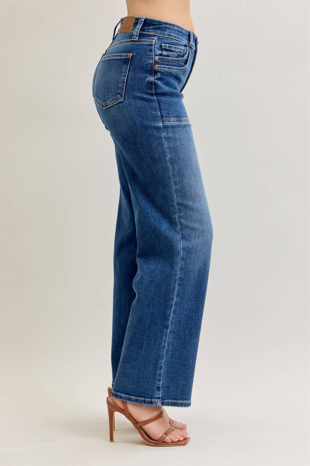 JUDY BLUE - MR 90's Straight Front Patch Double Jeans - 926 West