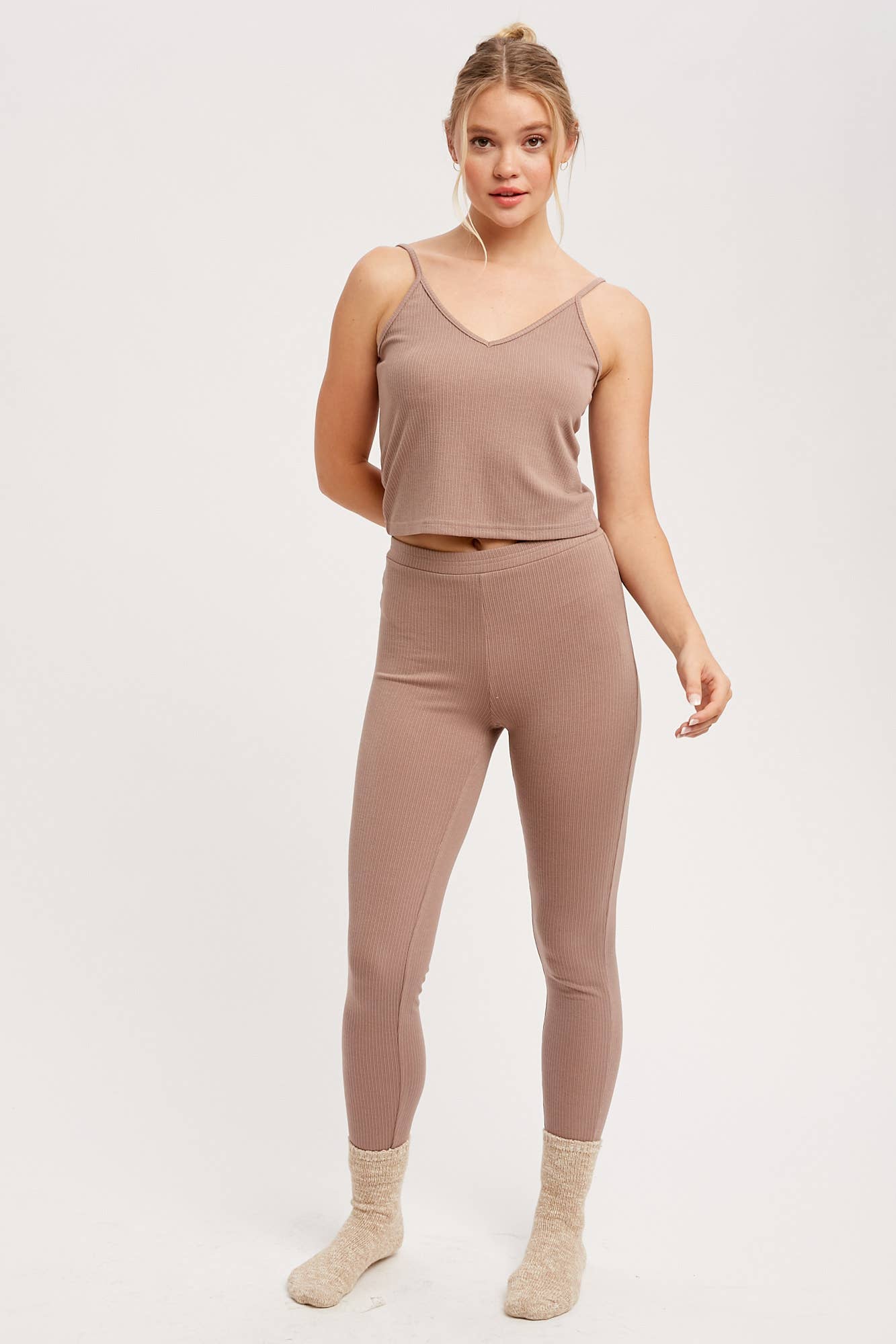 LISTICLE - Ribbed Knit Cami & Leggings Lounge Set - 926 West