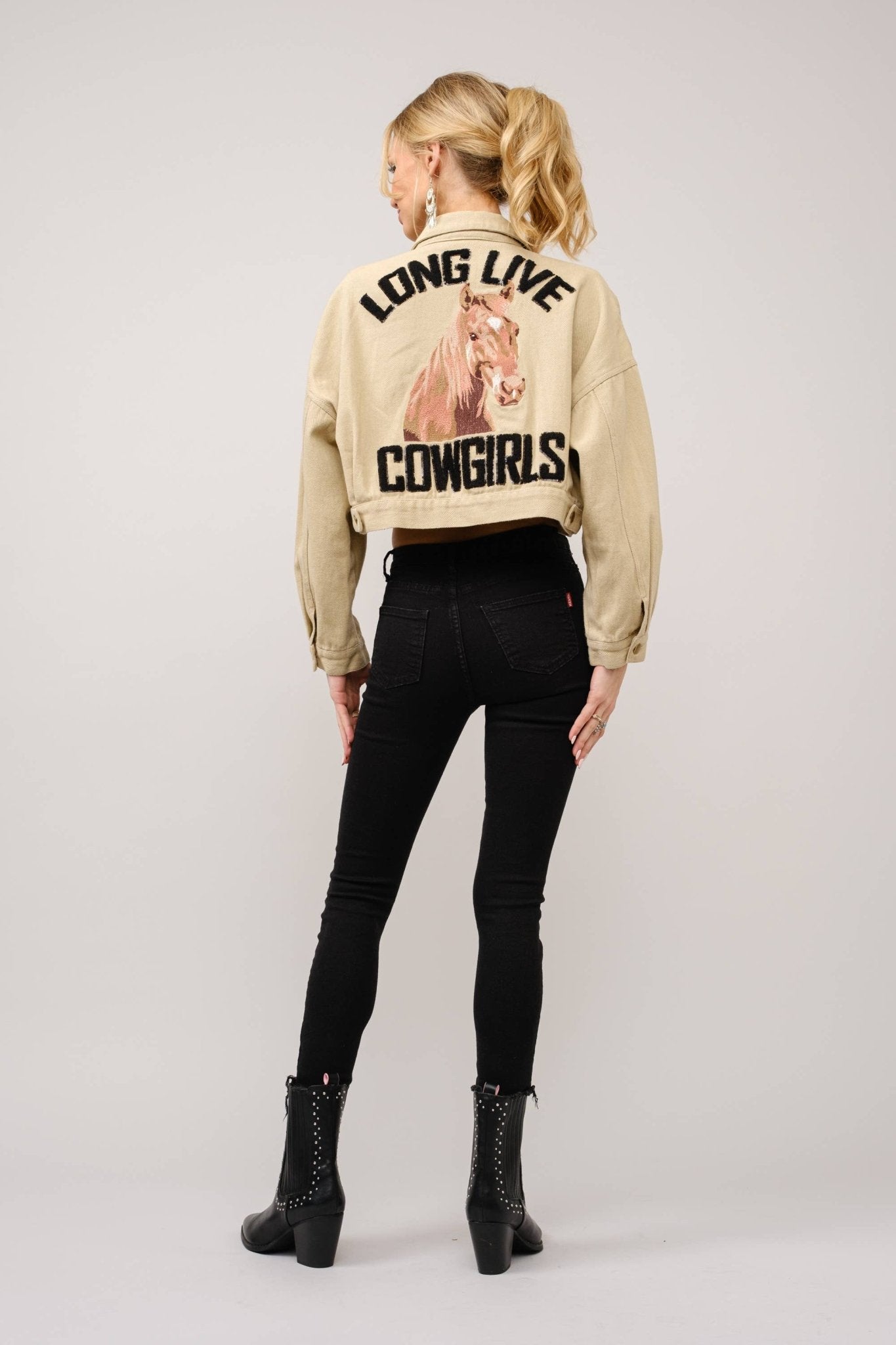 Long Live Cowgirls Patch Twill Denim Jacket - 926 West