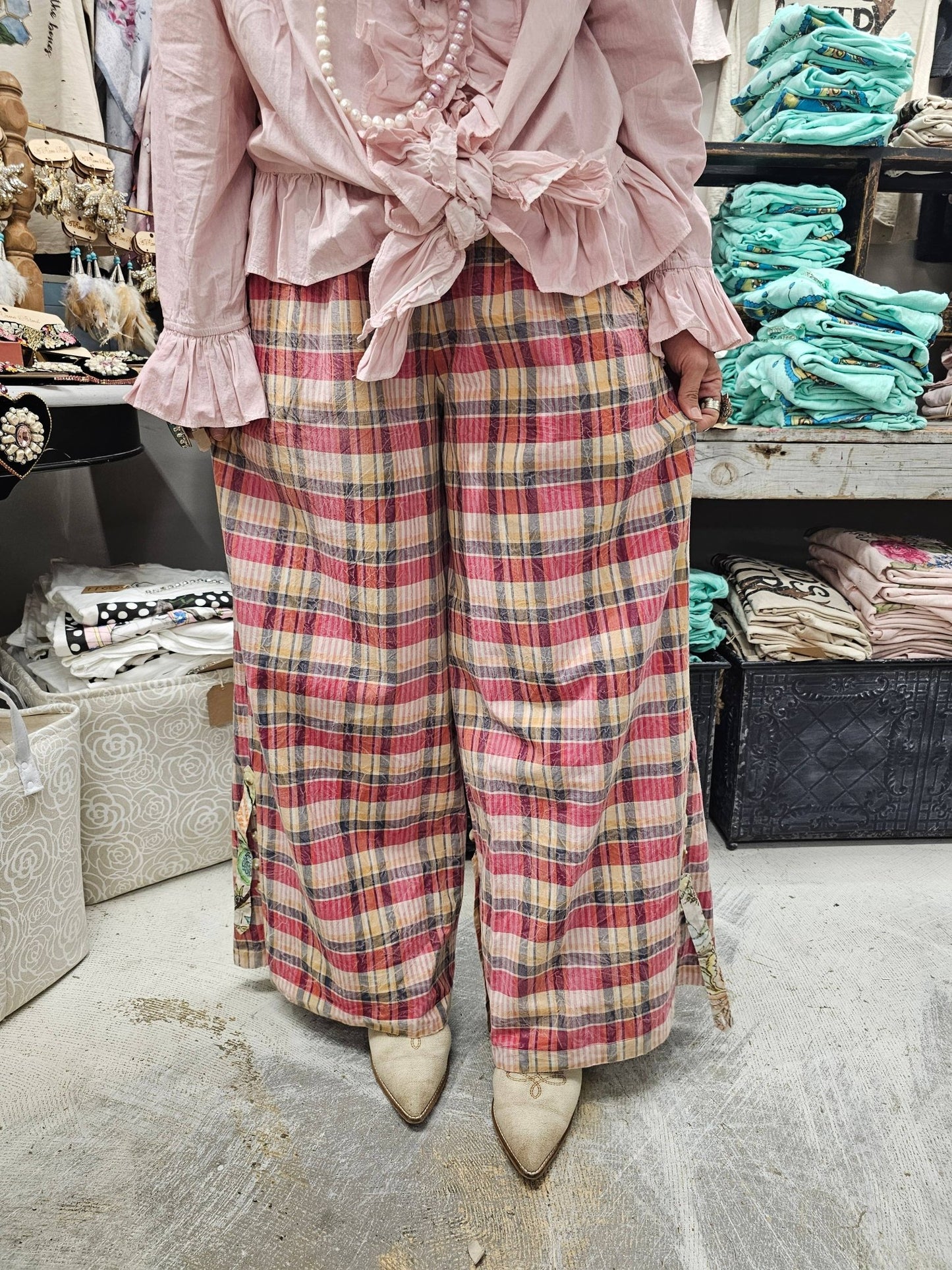 Reversable Plaid/Floral Pant - 926 West