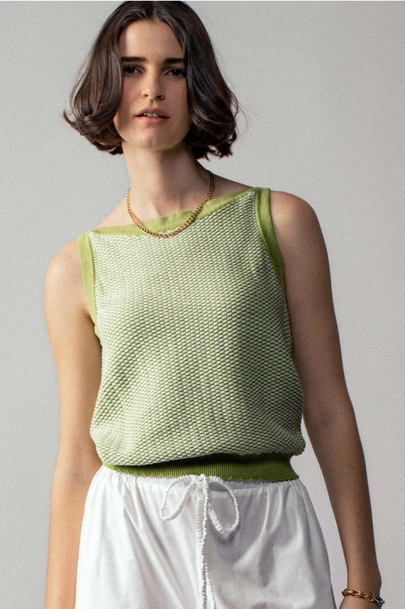 FINAL SALE- Womens Honeycomb Texture Knit Cotton Top