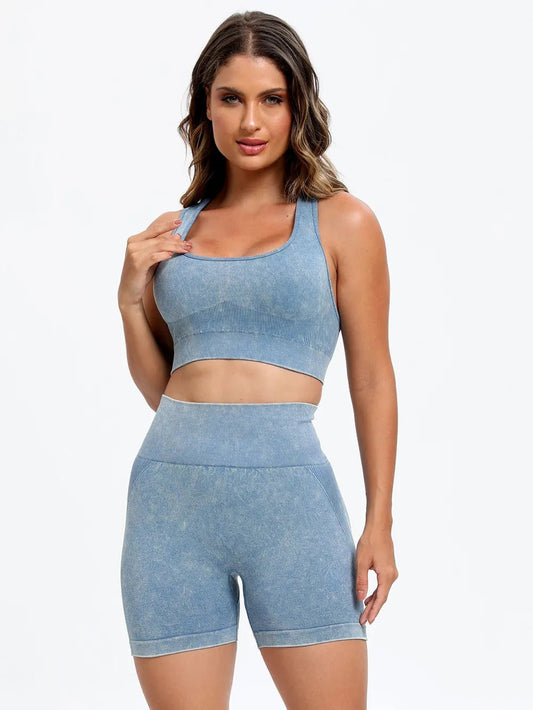 Scoop Neck Wide Strap Top and Shorts Active Set - 926 West