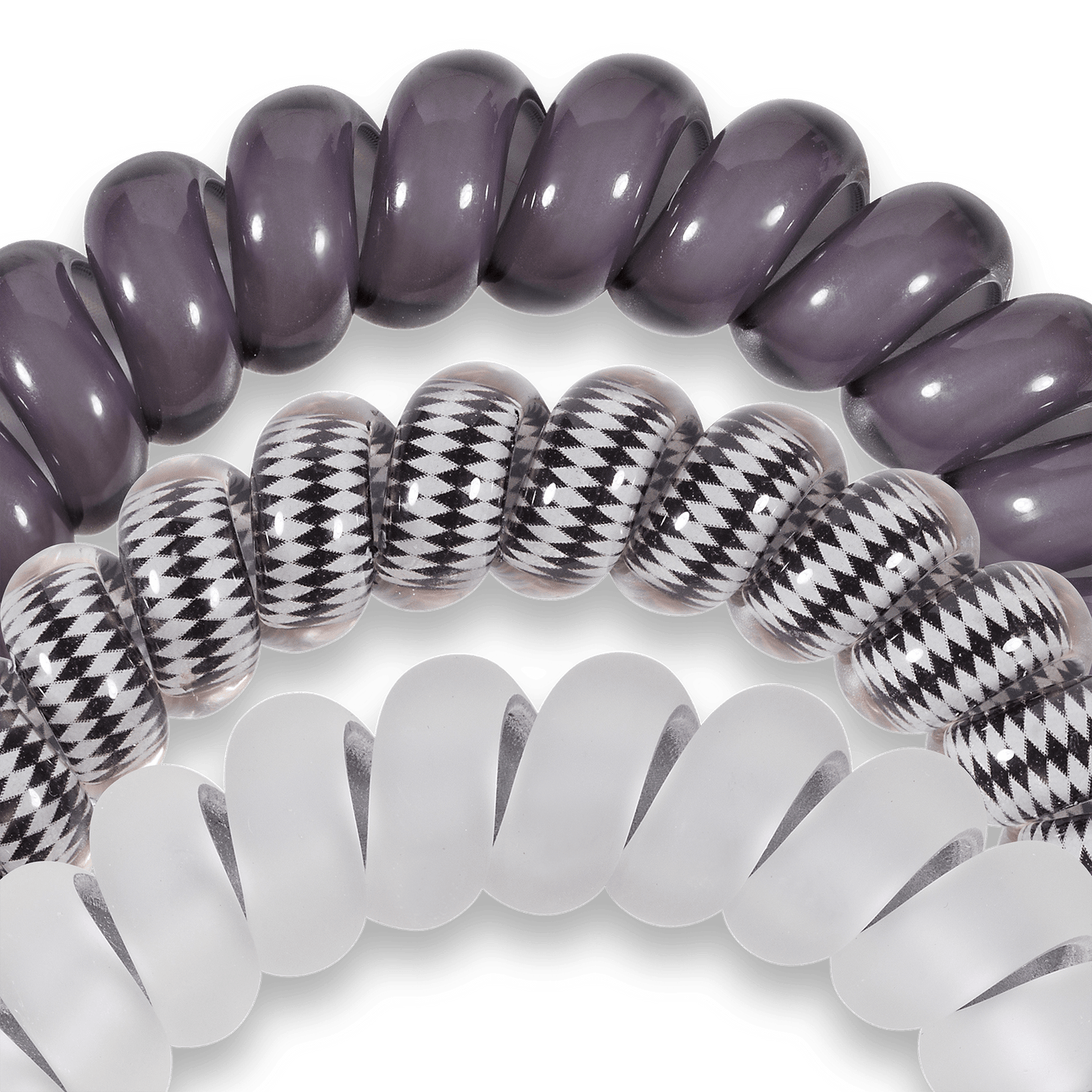 Spiral Hair Coils | Large | Silver Flames Hair Ties - 926 West