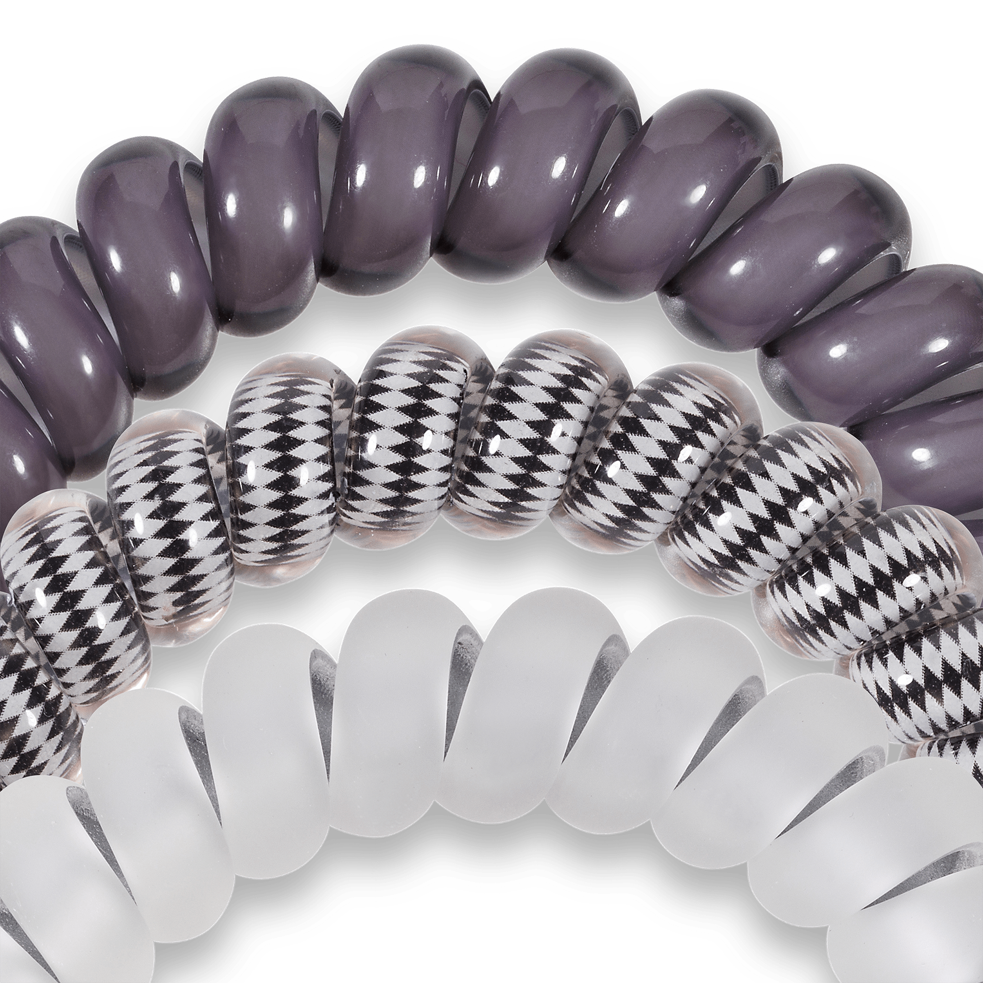 Spiral Hair Coils | Large | Silver Flames Hair Ties - 926 West