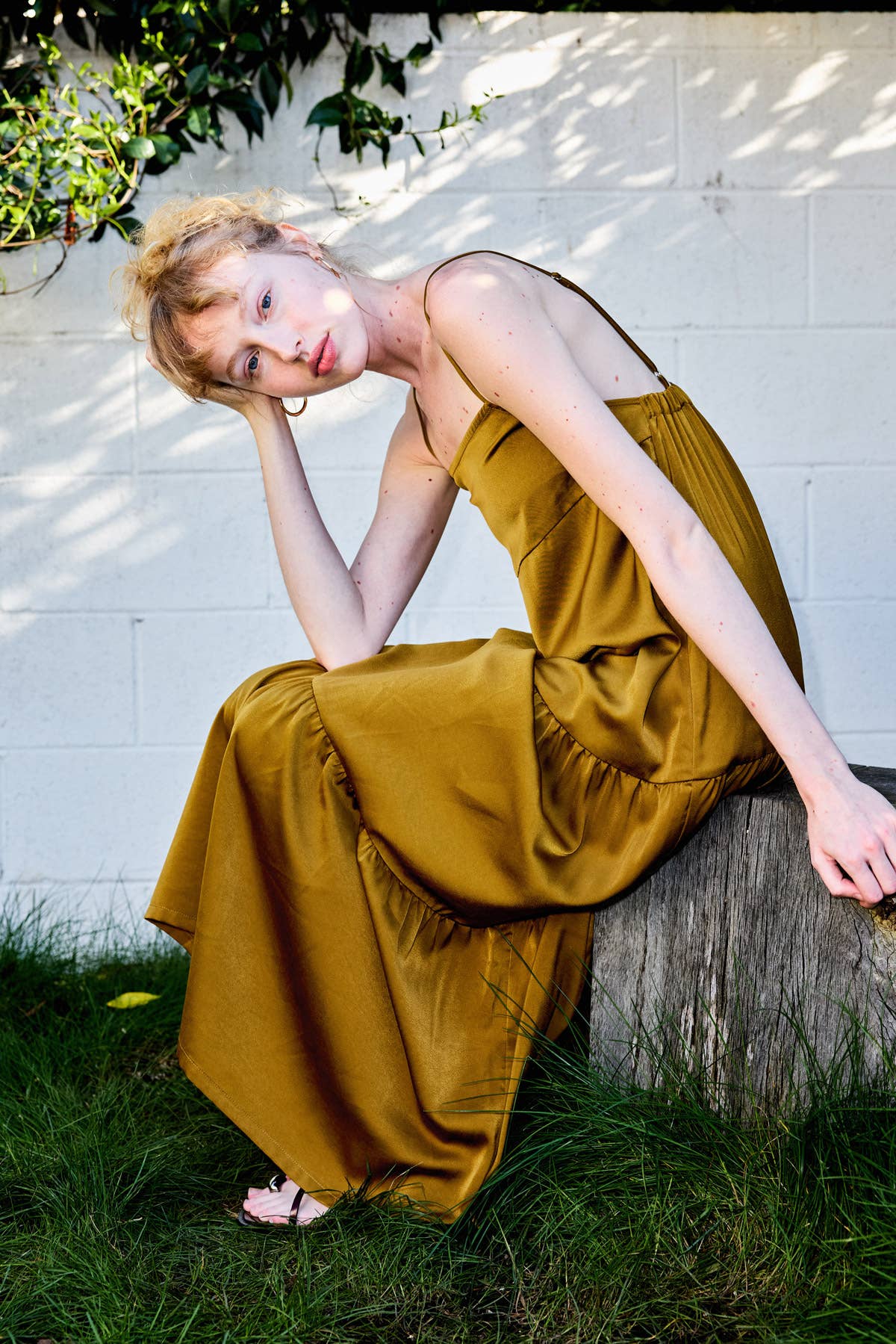 Square Neck Ruffled Hem Cami Midi Dress - 926 West