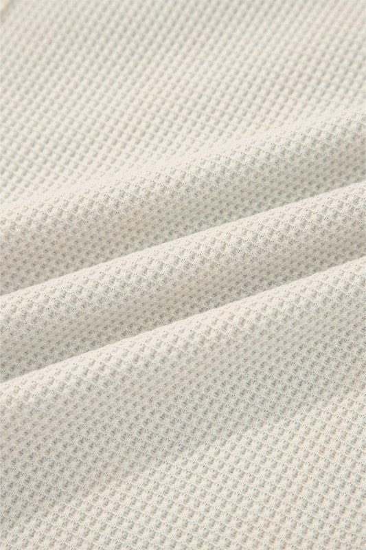 Stripe Plaid Patchwork Waffle Knit Henley Top* - 926 West