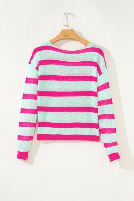 Stripe Round Neck Sweater* - 926 West