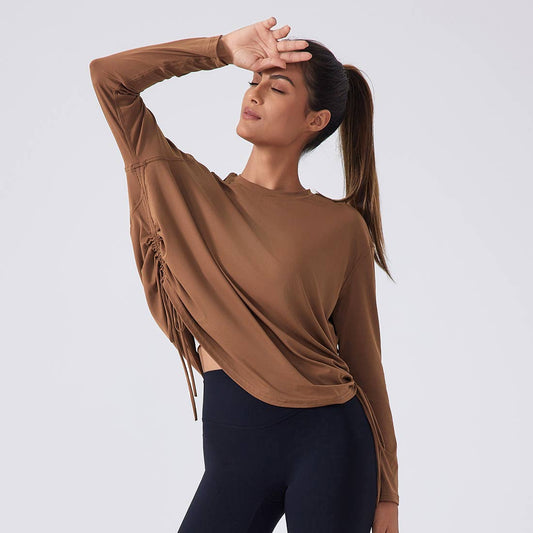 Women's Loose Long Sleeve Breathable Fitness Yoga Top - 926 West