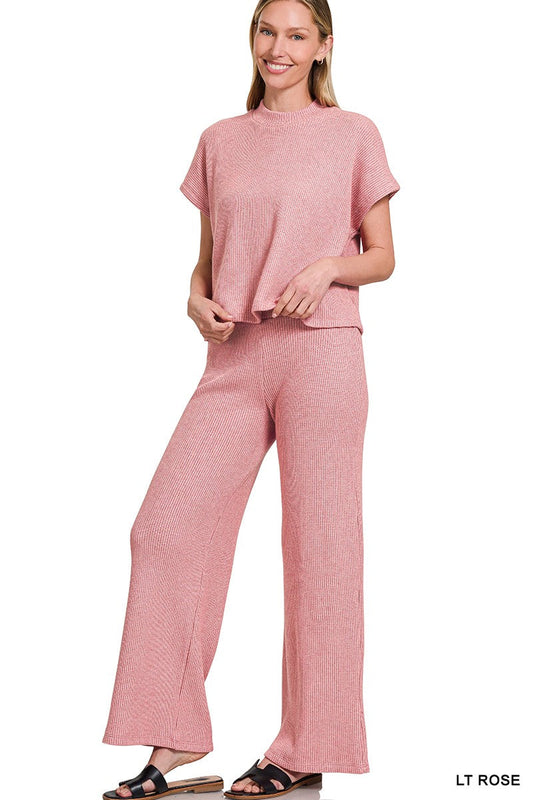 Zenana Sweater Boxy Top & Long Pants Set 926 West